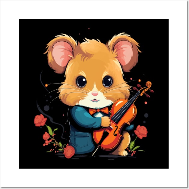 Hamster Playing Violin Wall Art by JH Mart